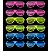 Retro Neon Fosforlu Panjur Gözlük 12 Adet – 80’ler 90’lar Parti Stili