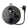 3 Lü Akım Korumalı Priz Makaralı Anahtarlı 16A 4000 Watt 3 x Usb - 1 Type-C 3395
