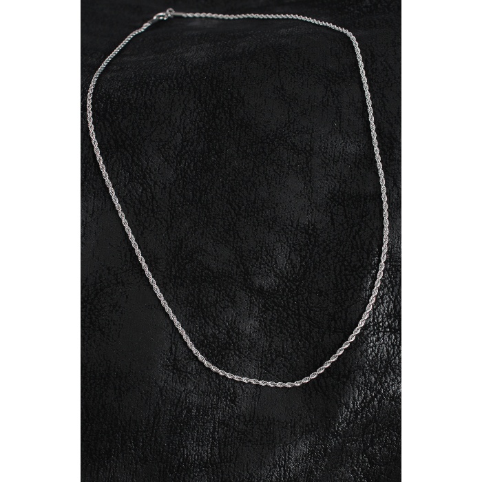 316L Çelik Halat Zincir Model Gümüş Renk Erkek Kolye - TJ-ERK1387