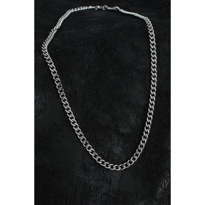 316L Çelik Klasik Zincir Model Gümüş Renk Erkek Kolye - TJ-ERK1388