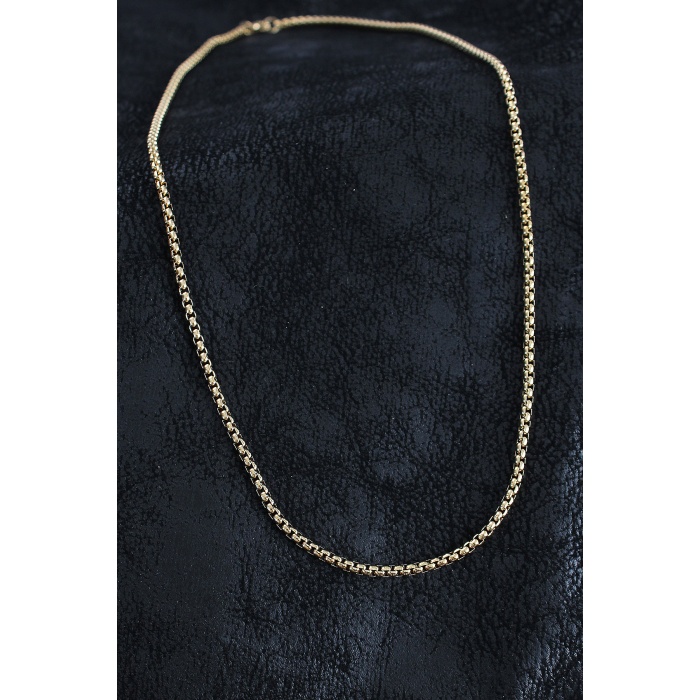 316L Çelik Örme Zincir Model Gold Renk Erkek Kolye - TJ-ERK1391