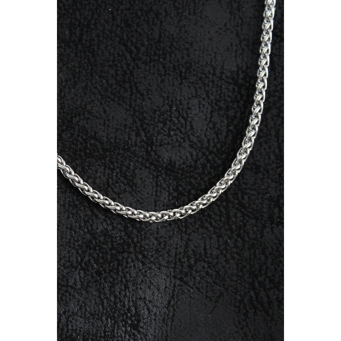 316L Çelik Sık Örme Zincir Model Gümüş Renk Erkek Kolye - TJ-ERK1395