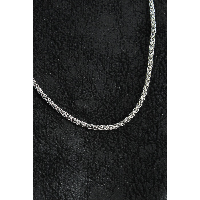 316L Çelik Örgü Zincir Model Gümüş Renk Erkek Kolye - TJ-ERK1402