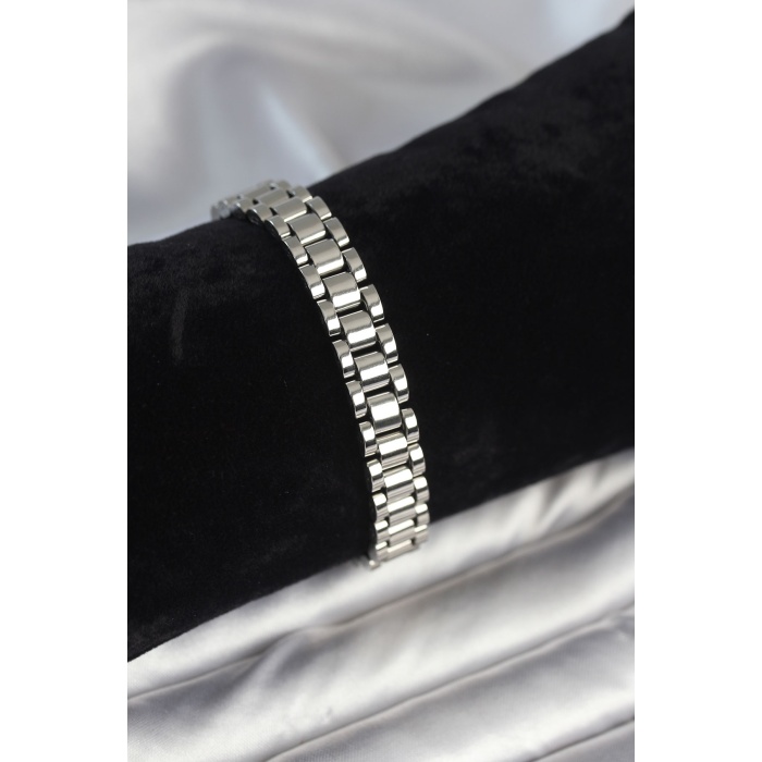 316L Çelik Gümüş Renk 9 mm Kalınlık Erkek Bileklik - TJ-EB3771