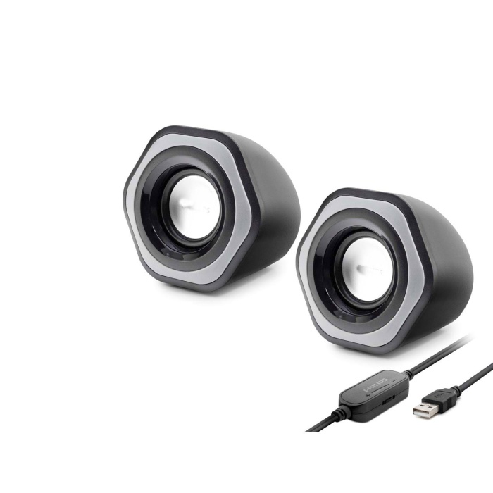Bilgisayar Hoparlörü 1+1 Usb + 3.5 Mm + Ses Kontrol Siyah SPA2209