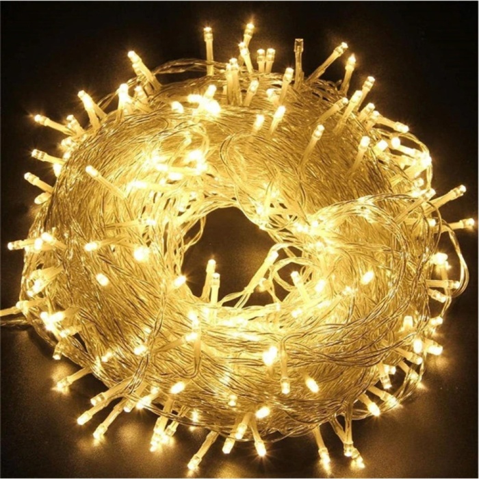 10M 100 Led Boncuk Lamba Gün Işığı Şeffaf Kablo MZ-18-2