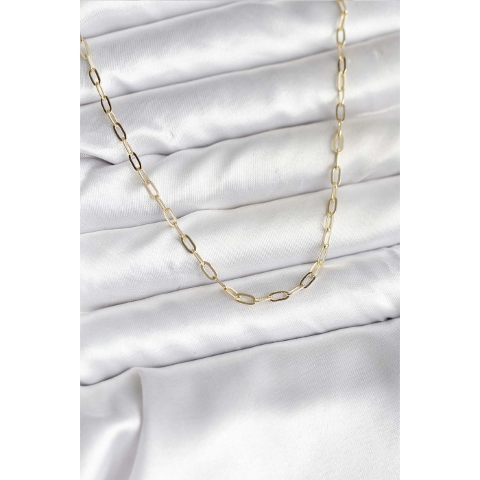 14K Gold Renk Kaplama Ataç Zincir Model CM Kadın Kolye - TJ-BKO10744