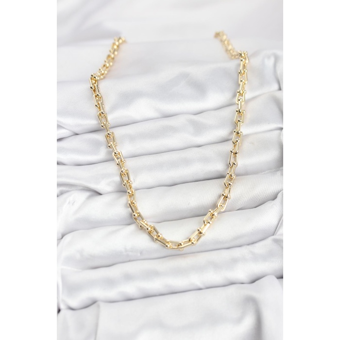 Gold Renk Pirinç Tifani Model Kadın Kolye - TJ-BKO10819