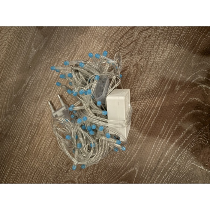 10 M 100 Led Damla Uçlu Mavi Işık Şeffaf Kablo MZ-17-6