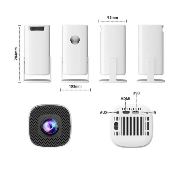 Max Mini Beyaz Taşınabilir Retro Video Konsolu Android Akıllı Projektör Projeksiyon P30