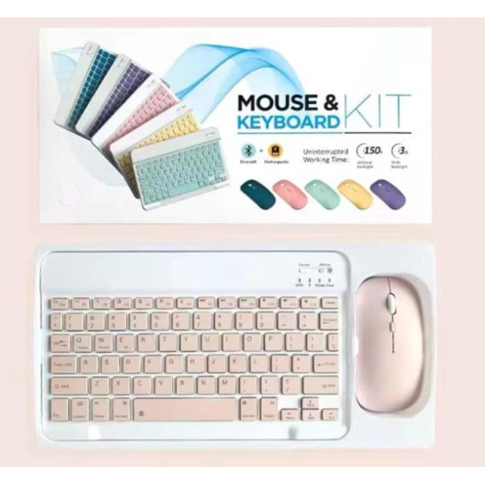 ZR20Km Pembe Kablosuz Klavye Mouse Set