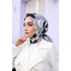 Siyah Beyaz Soft Eşarp