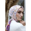 Yonca Çizgi Desen Fresh Pamuk Eşarp