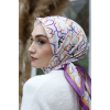 Yonca Çizgi Desen Fresh Pamuk Eşarp