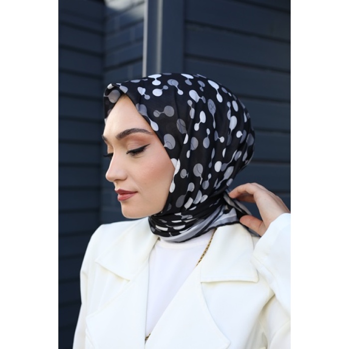 Siyah Beyaz Soft Eşarp