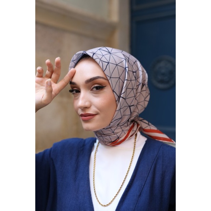 Ağ Desen Soft Eşarp