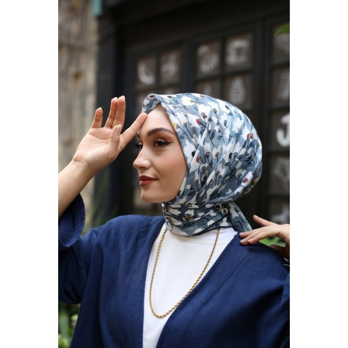 Çiçek Yağmuru Desen Soft Eşarp