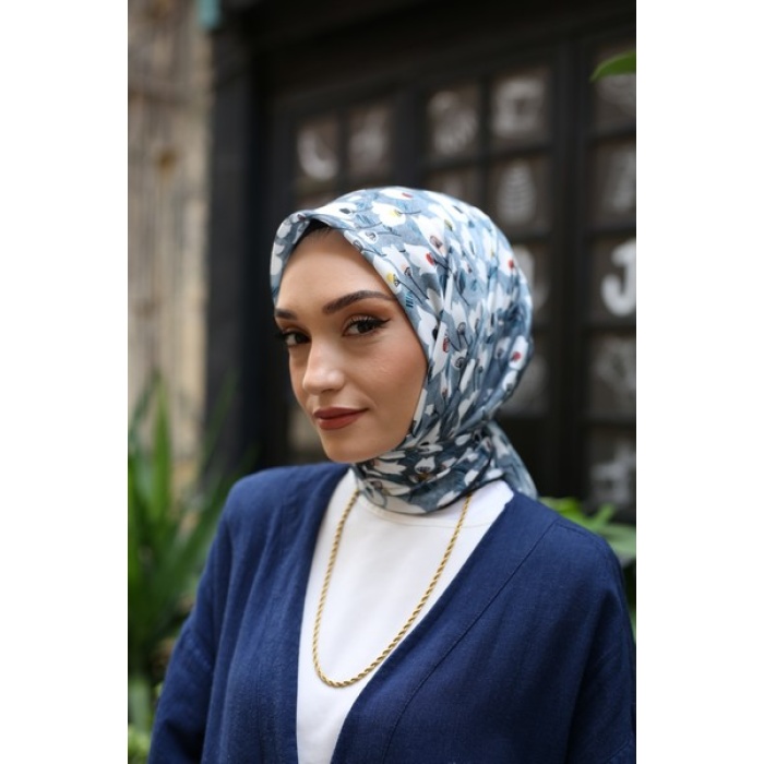 Çiçek Yağmuru Desen Soft Eşarp