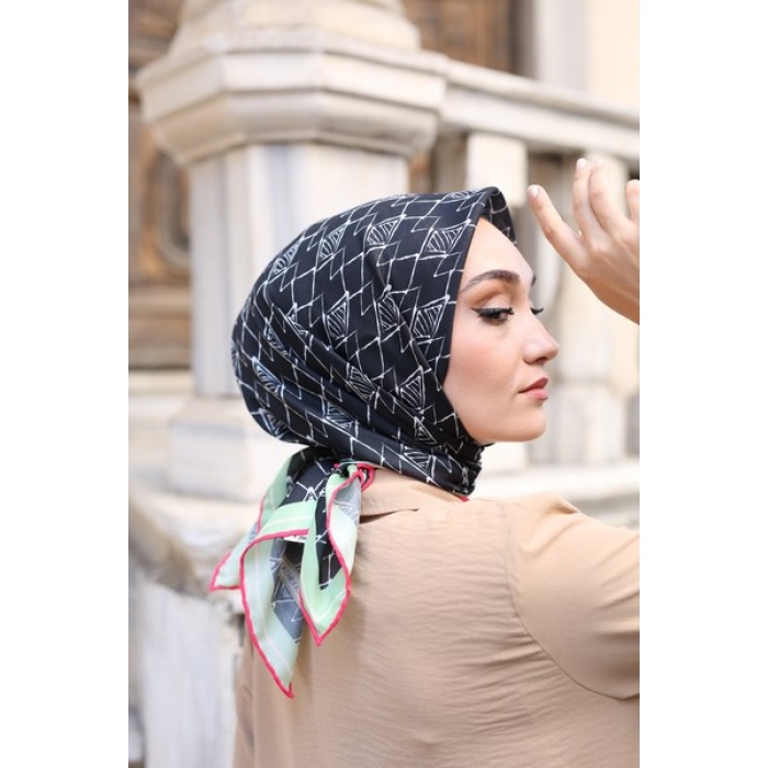 Ağ Çizgi Desen Soft Eşarp
