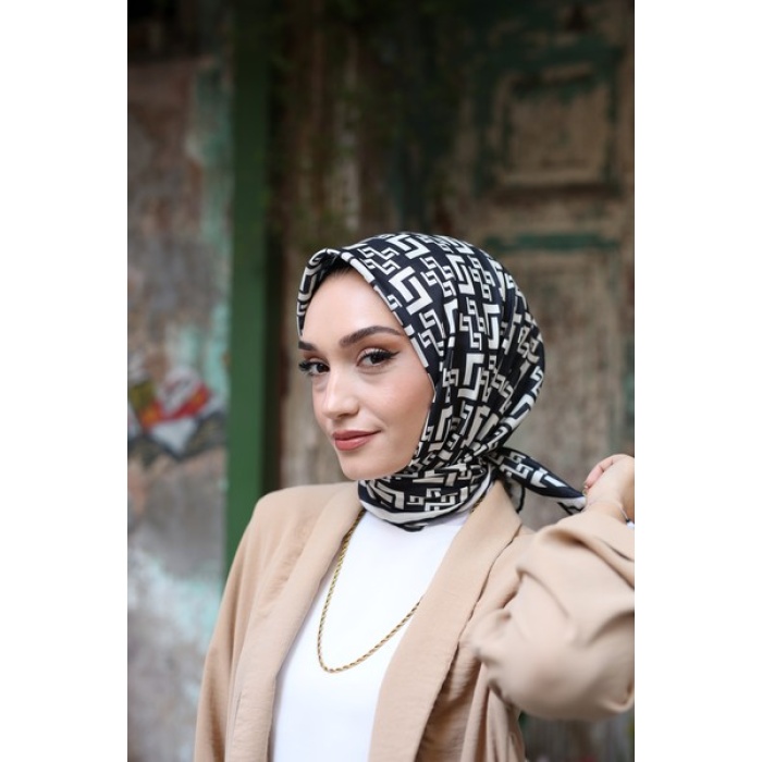 Blok Ritim Desen Soft Eşarp