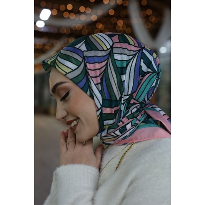 Gökkuşağı Desen Fresh Pamuk Eşarp
