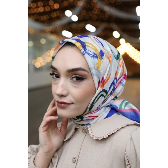 Boya Halkası Desen Fresh Pamuk Eşarp