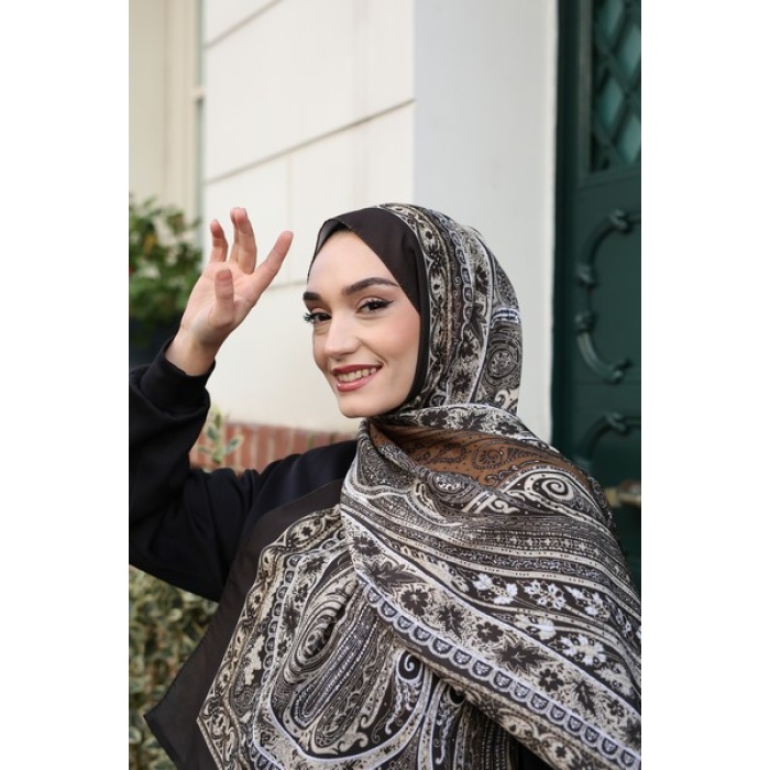 Şah Desen Etnik Krep Şal