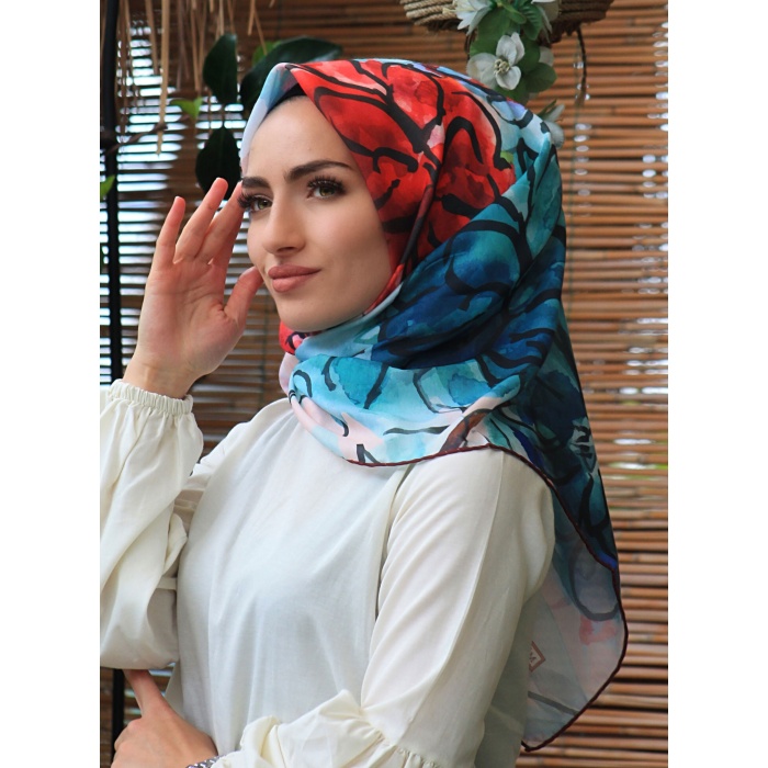 Çiçek Fırçası Desen Soft Eşarp