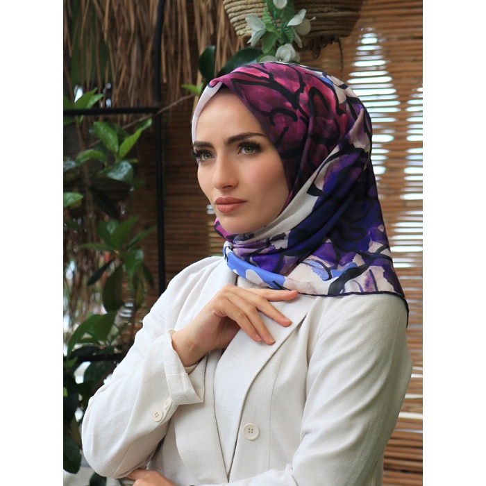 Çiçek Fırçası Desen Soft Eşarp