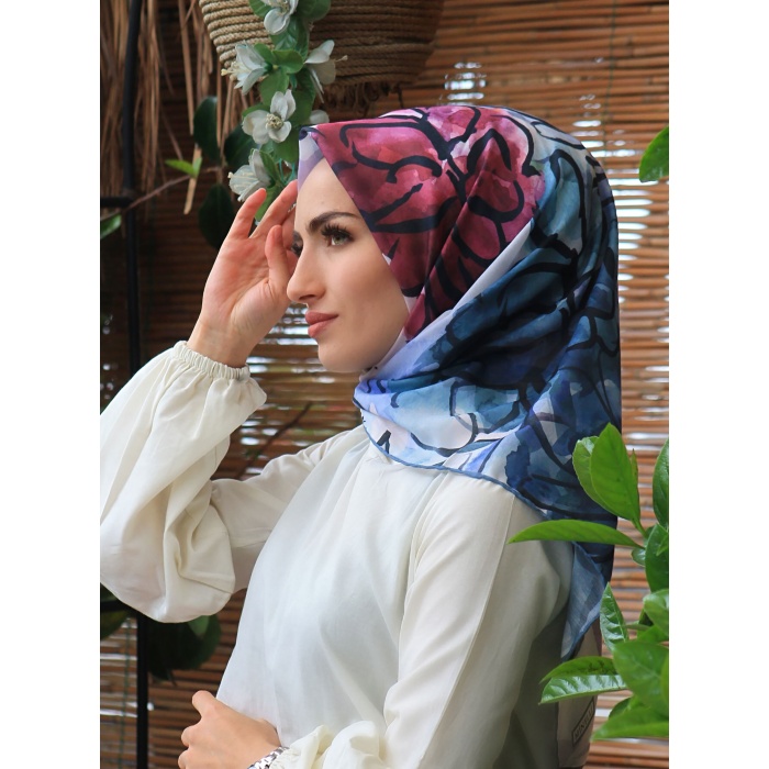 Çiçek Fırçası Desen Soft Eşarp