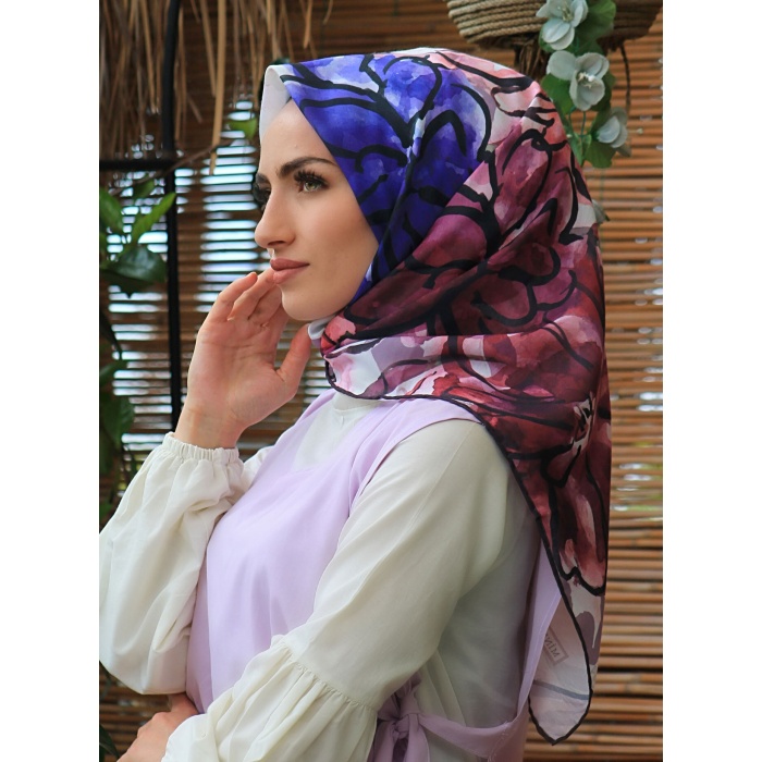 Çiçek Fırçası Desen Soft Eşarp