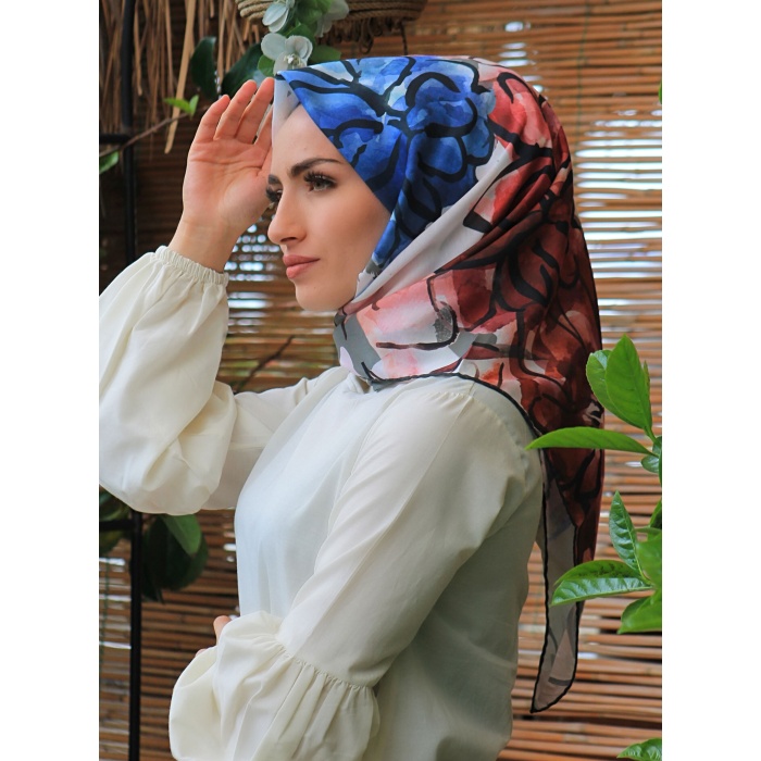 Çiçek Fırçası Desen Soft Eşarp