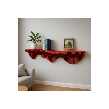 Parametrik Duvar Rafı-Modern Tasarım-CNC Kesim 100×17×30 cm