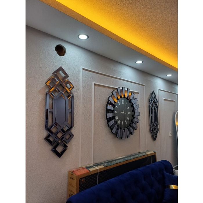 80CM PİYANO SAAT CAMLI (GÜMÜŞ)