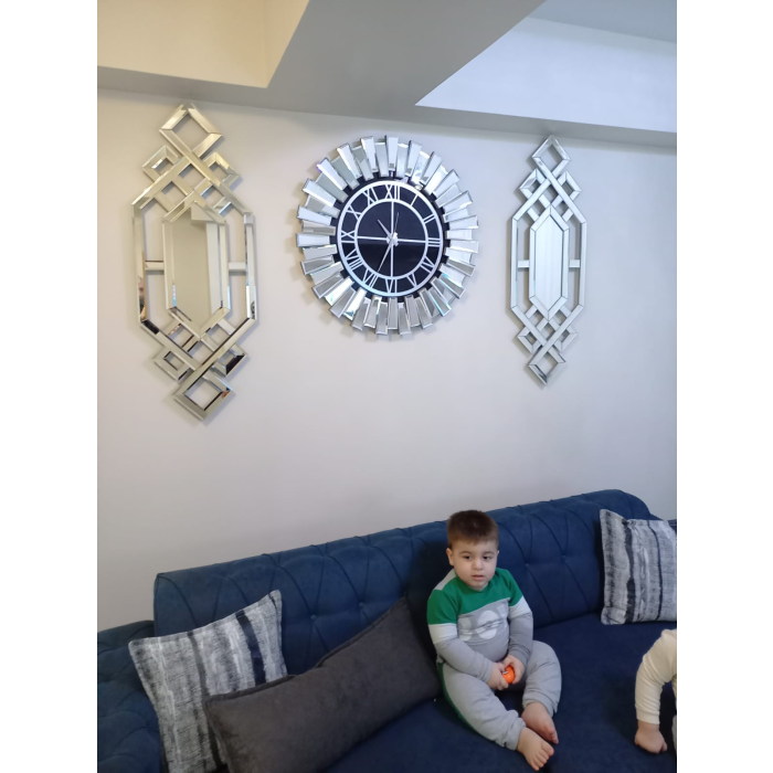 PIYANO SAAT 80CM (GÜMÜŞ)