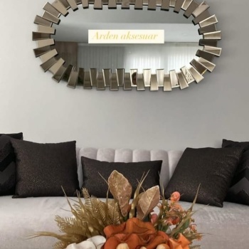 80*140CM ELİPS KONSOL AYNA (BRONZ)