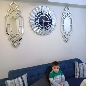 PIYANO SAAT 80CM (GÜMÜŞ)