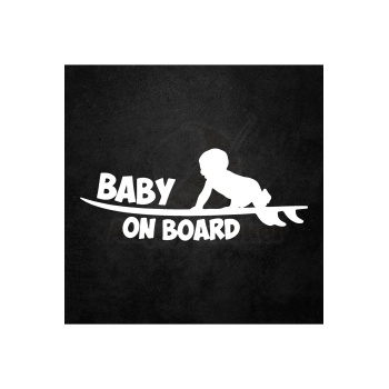 Baby On Board Arabada Bebek Var Sticker Beyaz 30*10 Cm