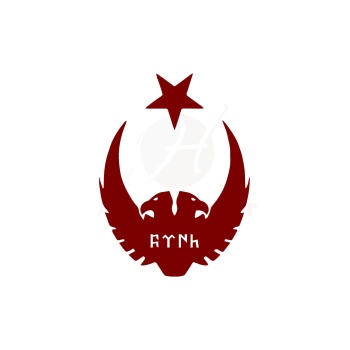 Ay Yıldız Kartal Göktürkçe Türk Oto Sticker Kırmızı 30*25 Cm