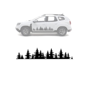 Orman Manzara Off Road Oto Sticker Siyah 60*12 Cm