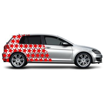 Yıldız Tasarım Arka Çamurluk Kaplama Oto Sticker Kırmızı