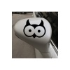 Karikatür Baykuş Kafası Oto Sticker Siyah 20*15 Cm