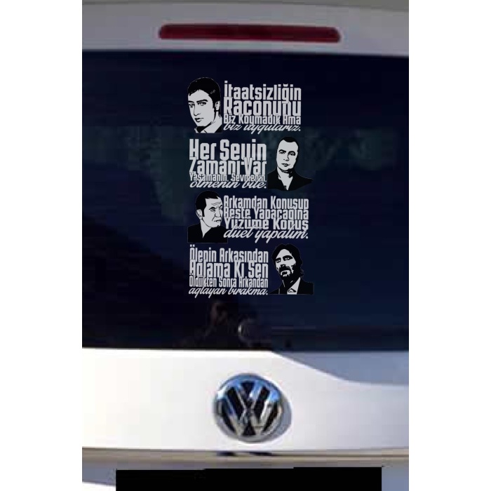 Kurtlar Vadisi Oto Arka Cam Sticker Set 40*20 Cm