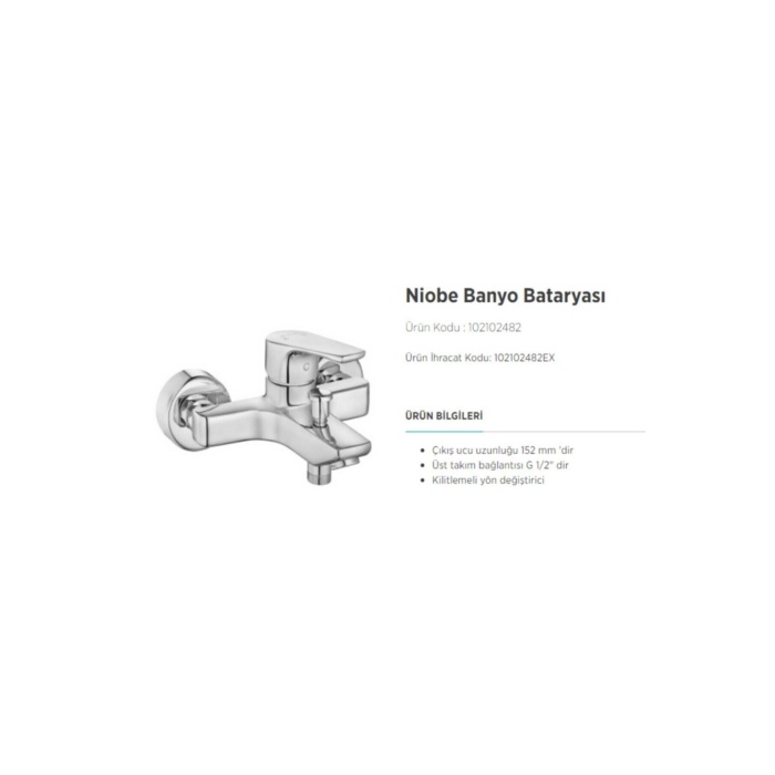 Niobe Banyo Bataryası 102102482 20 Yıl Garantili