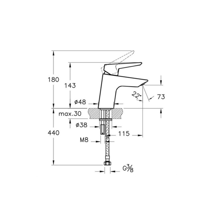 Solid S A42440 Lavabo Bataryası Krom
