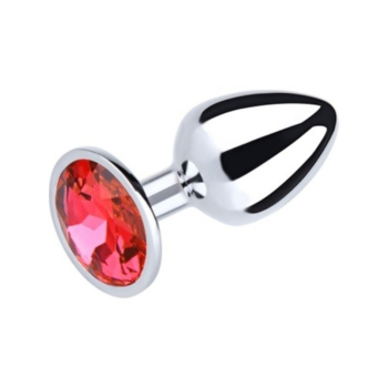 Paslanmaz Çelik Anal Plug Tıkaç Kırmızı Taşlı