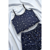 Yıldız Desenli Lacivert Şortlu Pijama Takımı