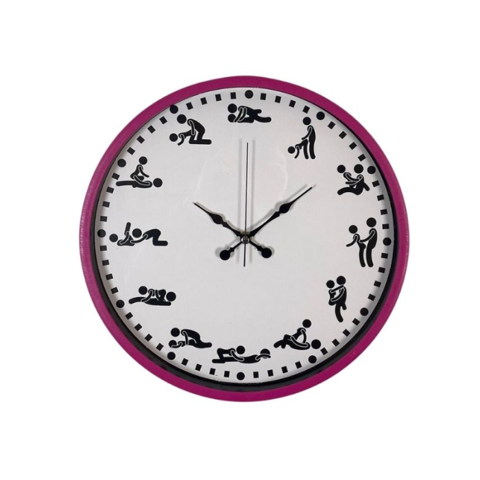 Censan Kamasutra Temalı (Pozizyonlu) Duvar Saati Pembe