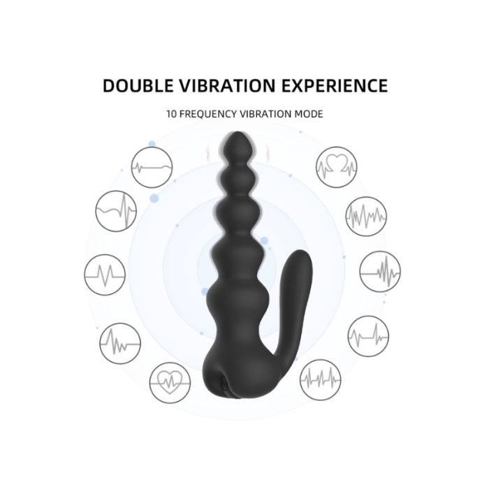 Censan Neue 10 Fonksiyonlu Titreşimli Anal Boncuklu Plug – Kablosuz Kumandalı