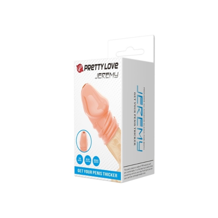 Censan Jeremy Geciktirici ve Sertleştirici TPR Penis Kılıfı Ten Rengi